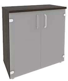 Офисный шкаф низкий широкий со стеклом