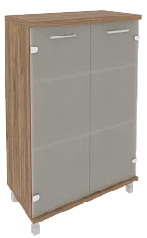 Офисный шкаф для документов средний, широкий со стеклом