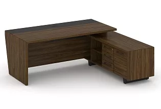 Стол руководителя с опорной тумбой (правый)