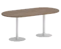 Стол для переговоров овальный на металлических опорах