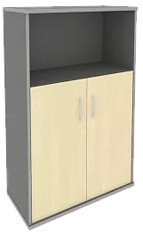 Офисный шкаф средний широкий (2 низкие двери ЛДСП)