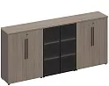 Офисный шкаф комбинированный средний (закрытый-стекло-закрытый)