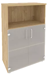 Офисный шкаф средний широкий со стеклом