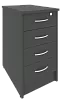 Приставная офисная тумба с замком, 4 ящика
