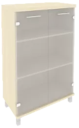 Офисный шкаф для документов средний, широкий со стеклом