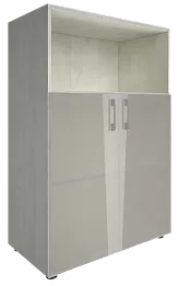 Офисный шкаф средний полузакрытый двери стекло