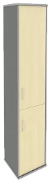 Офисный шкаф высокий узкий закрытый 2 секции, Л/Пр.
