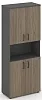 Офисный шкаф высокий широкий (4 низких фасада, задняя стенка ЛДСП
