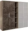 Офисный шкаф высокий 4 створки, с нишей
