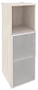 Офисный шкаф средний узкий лев./прав. (1 низкий фасад стекло в раме)