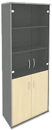 Офисный шкаф комбинир. со стеклом
