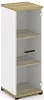 Офисный шкаф одна узкая секция, 3 ниши (фасад стекло прозрачное, 3 ниши)