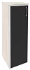 Офисный шкаф средний узкий лев./прав. (1 средний фасад чёрное стекло в раме)
