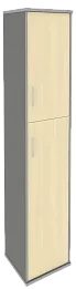 Офисный шкаф высокий узкий закрытый 2 секции, Л/Пр.