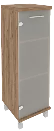 Офисный шкаф средний узкий со стеклом (левый)