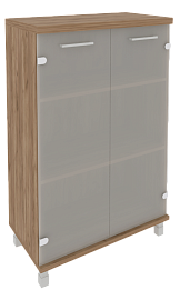 Офисный шкаф для документов средний, широкий со стеклом