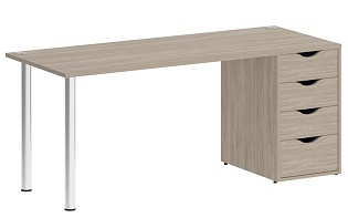 Стол компьютерный на металлокаркасе с тумбой