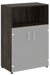 Офисный шкаф средний полузакрытый двери стекло