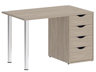 Стол компьютерный на металлокаркасе с тумбой