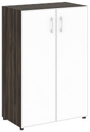 Офисный шкаф средний закрытый двери стекло в раме (стекло Белое / Черное)