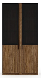 Офисный шкаф высокий комбинированный (полки стекло) с подсветкой