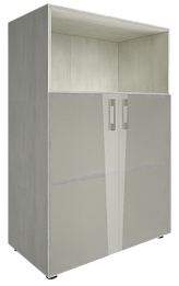 Офисный шкаф средний полузакрытый двери стекло