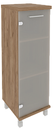 Офисный шкаф средний узкий со стеклом (левый)